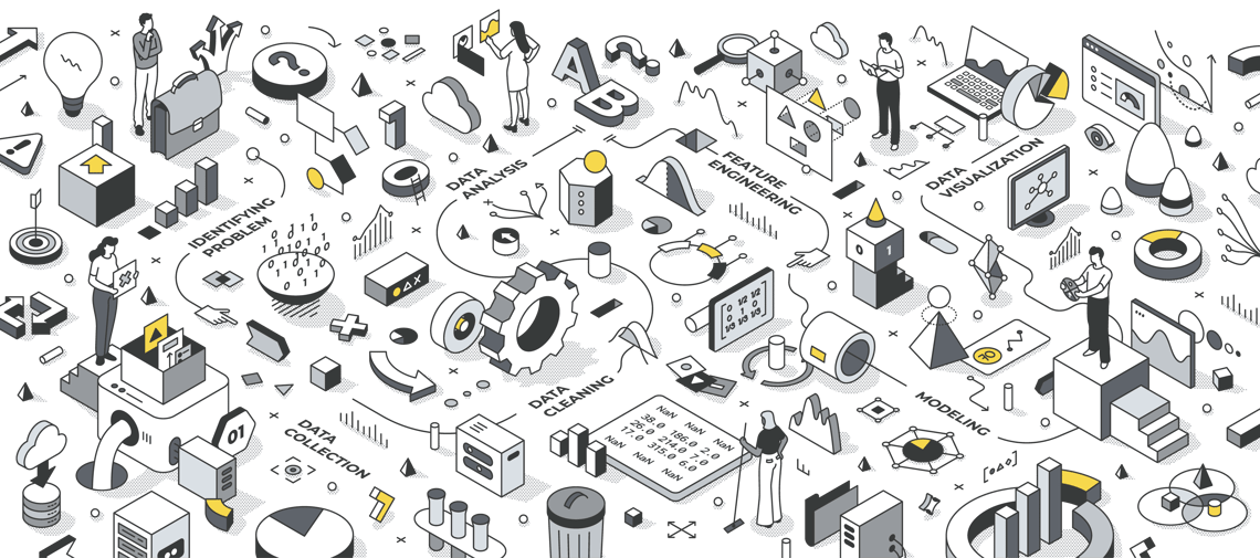 Data Science Journey Isometric Illustration