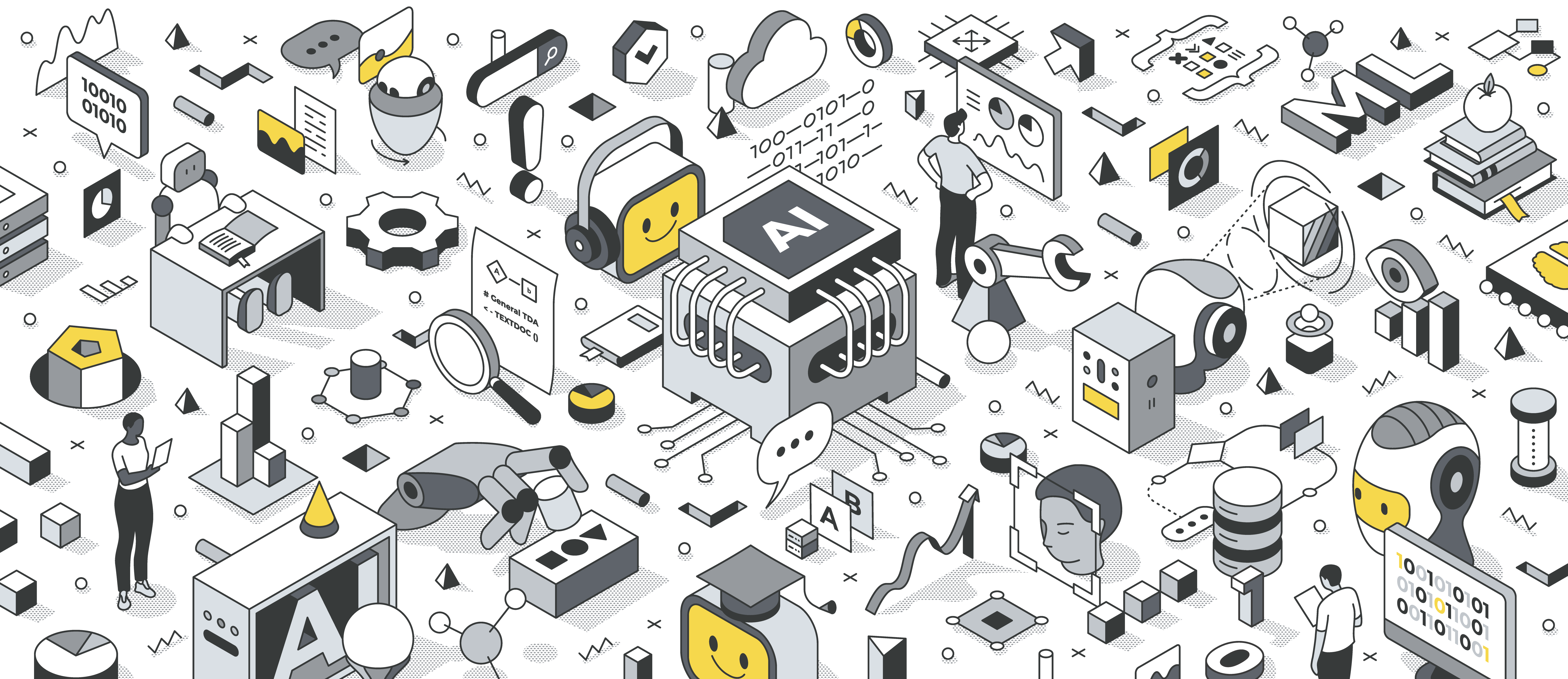 Machine Learning Isometric Illustration