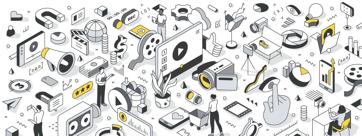 Video Marketing Isometric Illustration